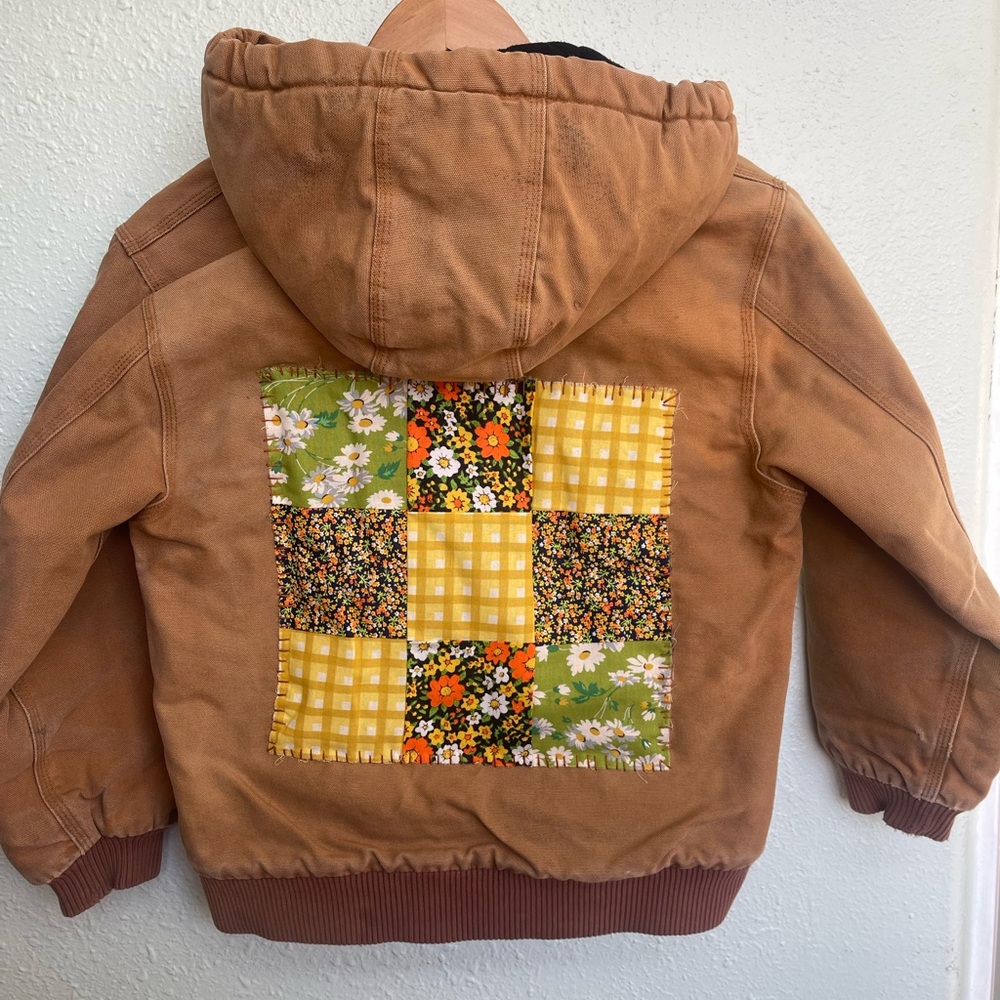 🍄SOLD🍄 Carhartt Kids Brown Patchwork Puffer Jacket